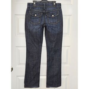 gap high rise distressed cigarette jeans womens size 28/6p stretch denim blue length classic Kids Baggy Jeans